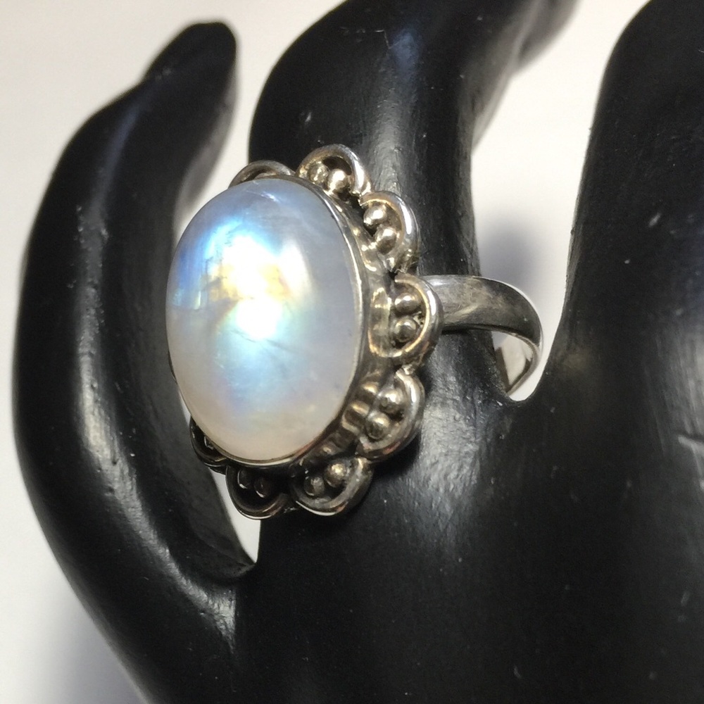 Moonstone & 925 Silver Ring - image 7